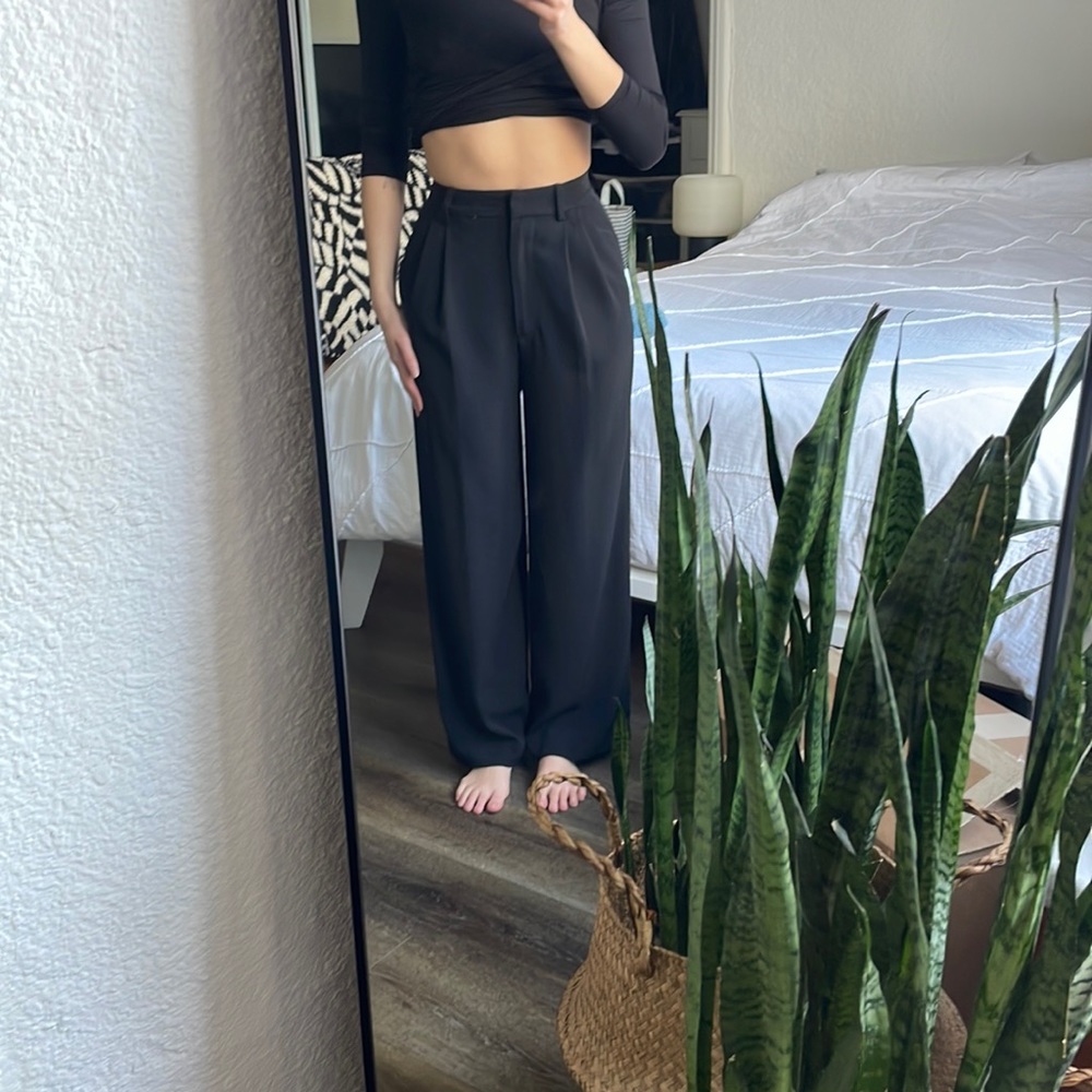 Black High-Waisted Trousers